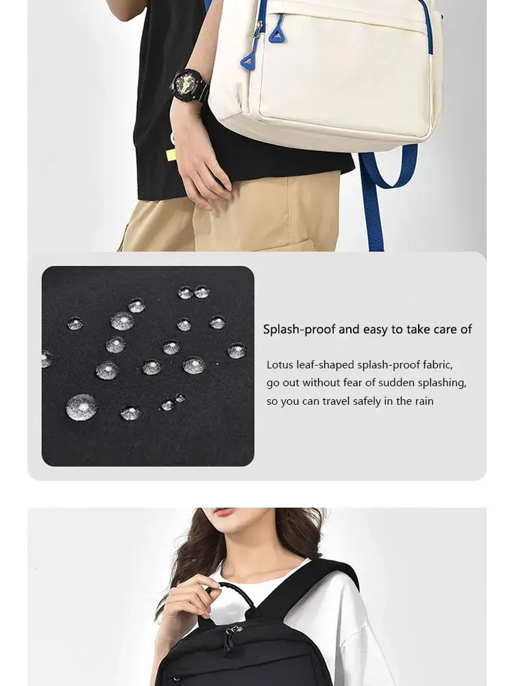 A New 14-inch Casual Simple Student Backpack Large Capacity Children's Schoolbag School Travel Unisex Laptop Backpack