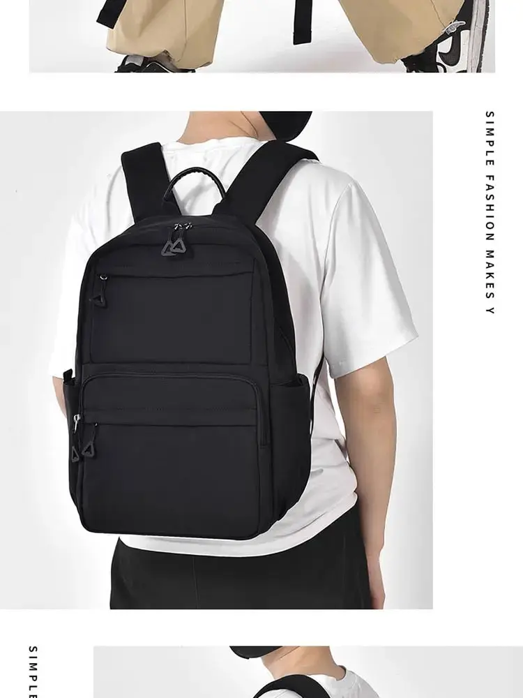 A New 14-inch Casual Simple Student Backpack Large Capacity Children's Schoolbag School Travel Unisex Laptop Backpack