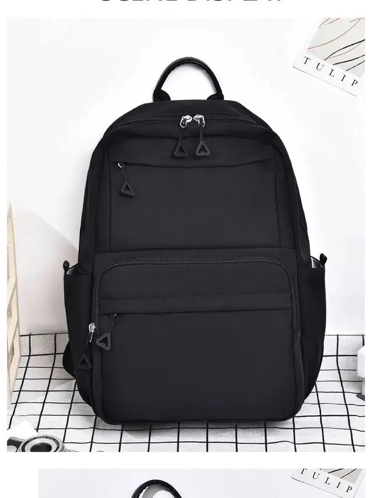 A New 14-inch Casual Simple Student Backpack Large Capacity Children's Schoolbag School Travel Unisex Laptop Backpack