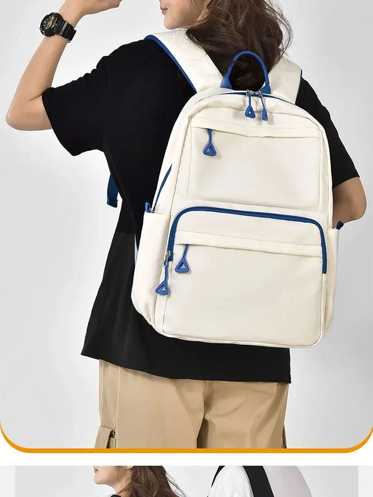 A New 14-inch Casual Simple Student Backpack Large Capacity Children's Schoolbag School Travel Unisex Laptop Backpack
