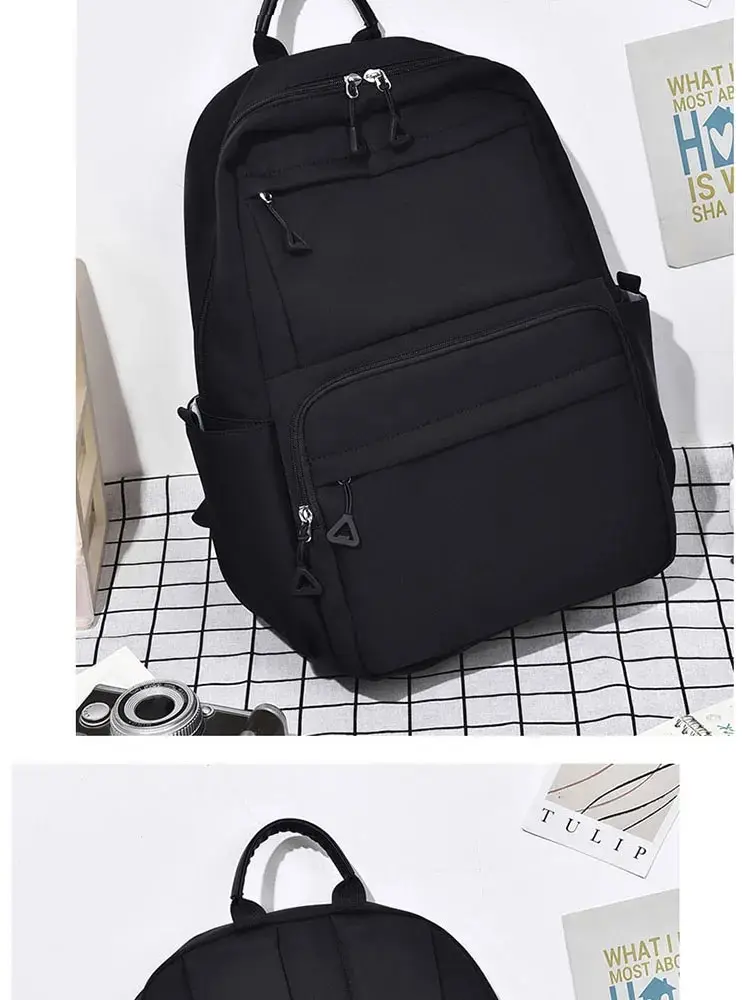 A New 14-inch Casual Simple Student Backpack Large Capacity Children's Schoolbag School Travel Unisex Laptop Backpack