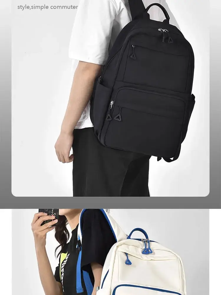 A New 14-inch Casual Simple Student Backpack Large Capacity Children's Schoolbag School Travel Unisex Laptop Backpack