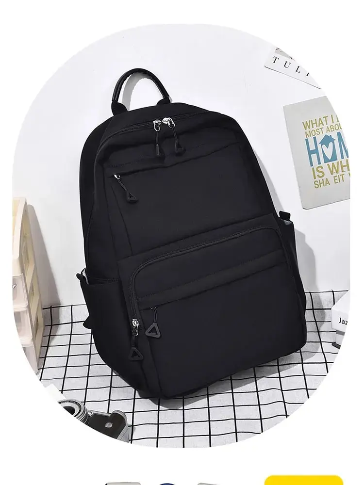 A New 14-inch Casual Simple Student Backpack Large Capacity Children's Schoolbag School Travel Unisex Laptop Backpack