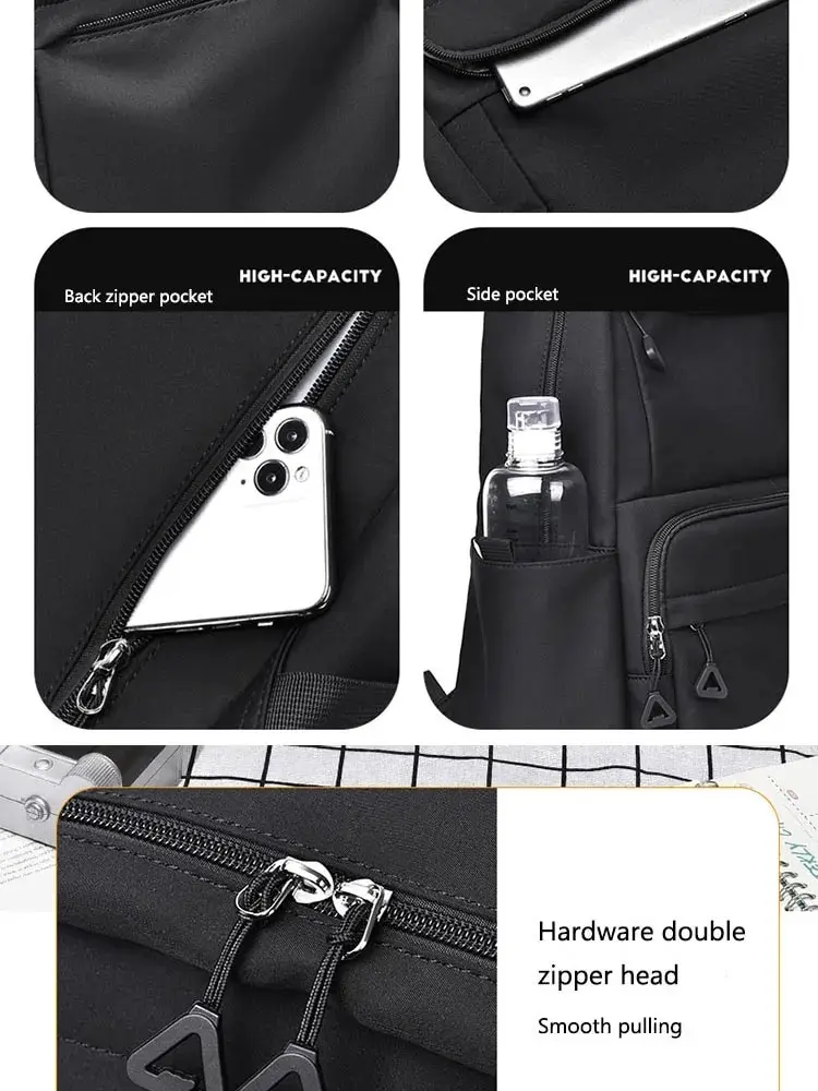 A New 14-inch Casual Simple Student Backpack Large Capacity Children's Schoolbag School Travel Unisex Laptop Backpack