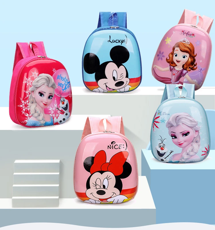 Minnie Cute Girl Backpack Disney Cartoon Spriderman Children Backpack Mickey Kids Schoolbag Elsa Shoulder Bag