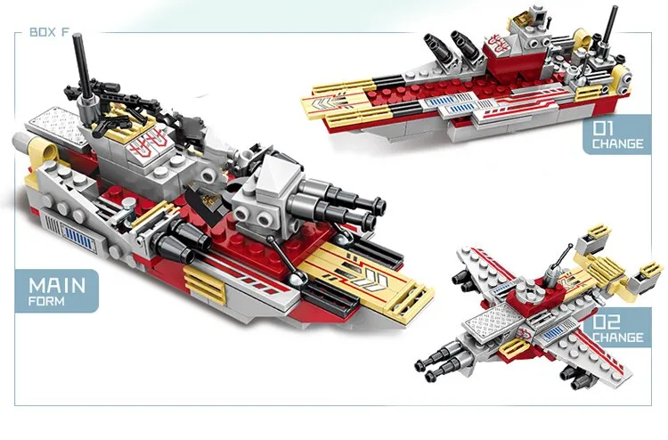Navy War Chariot Ship Army Boat Plane Model Warships Building Blocks Construction Set for Boys Bricks Toys Christmas Gifts