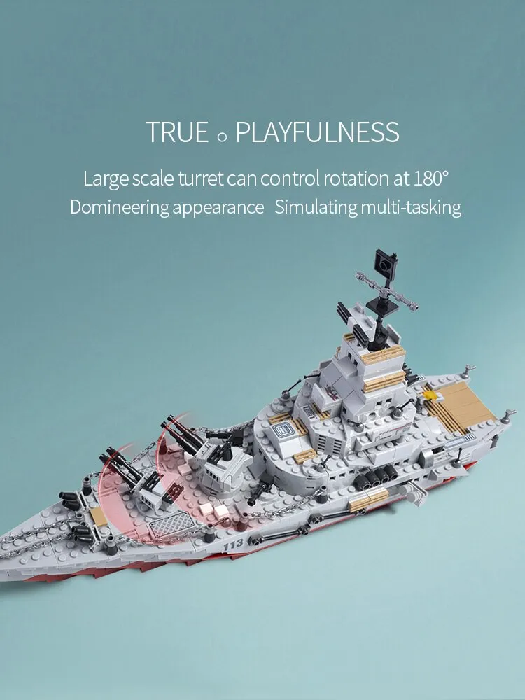 Navy War Chariot Ship Army Boat Plane Model Warships Building Blocks Construction Set for Boys Bricks Toys Christmas Gifts