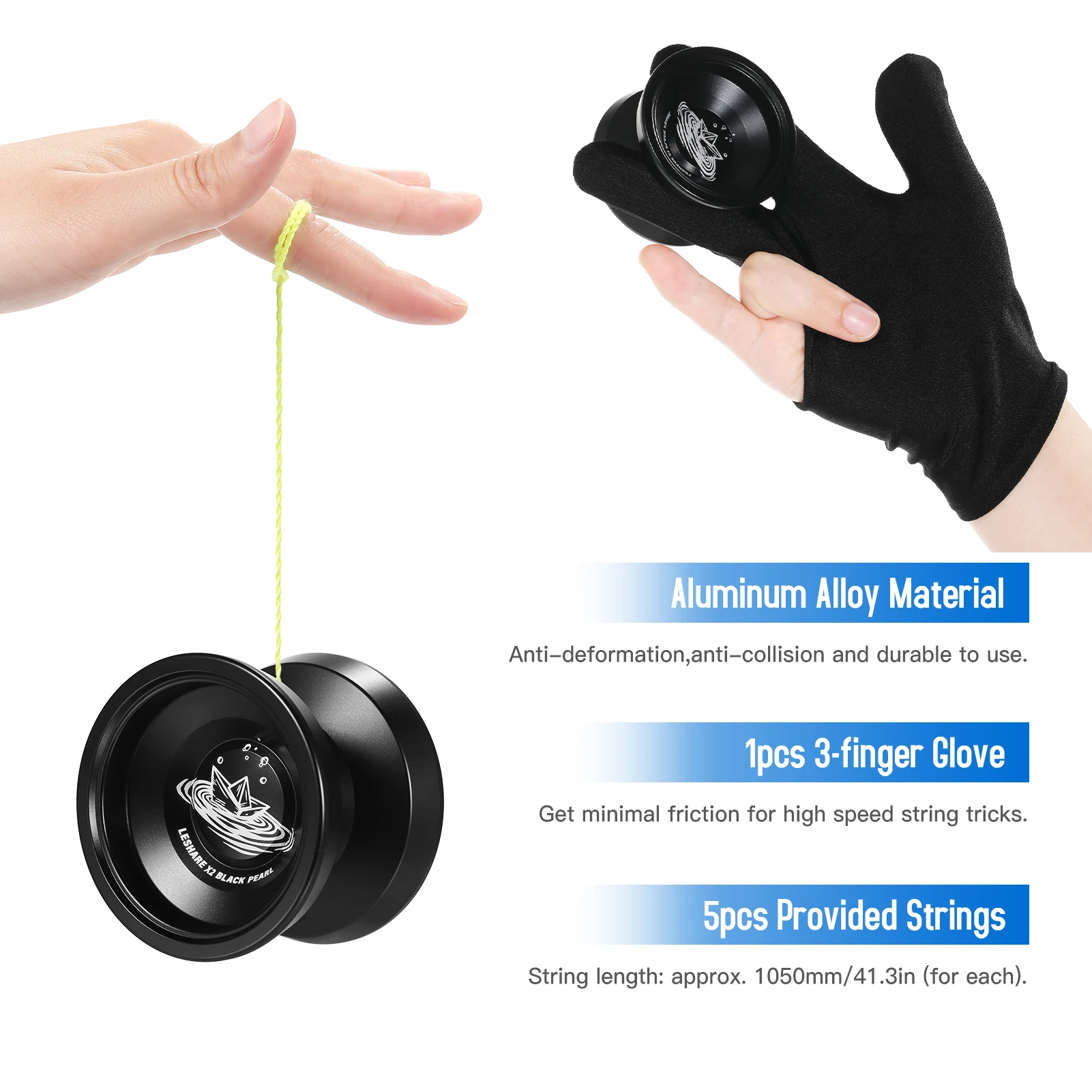 LESHARE Yoyo Ball Aluminum String Trick YoYo Balls Competitive Yo Yo Gift with Bearing Strings and Gloves Classic Toys LESHARE Yoyo Ball Aluminum String Trick YoYo Balls Competitive Yo Yo Gift with Bearing Strings and Gloves Classic Toys