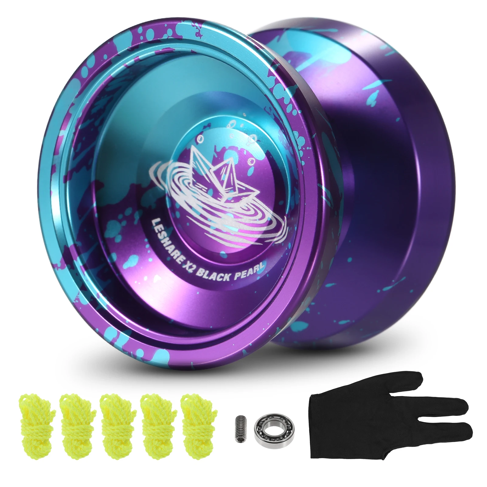 LESHARE Yoyo Ball Aluminum String Trick YoYo Balls Competitive Yo Yo Gift with Bearing Strings and Gloves Classic Toys LESHARE Yoyo Ball Aluminum String Trick YoYo Balls Competitive Yo Yo Gift with Bearing Strings and Gloves Classic Toys