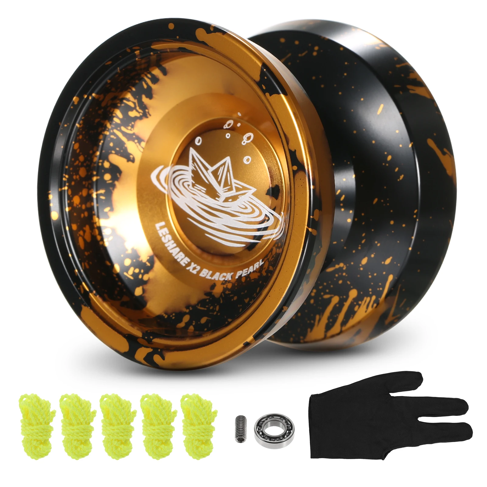 LESHARE Yoyo Ball Aluminum String Trick YoYo Balls Competitive Yo Yo Gift with Bearing Strings and Gloves Classic Toys LESHARE Yoyo Ball Aluminum String Trick YoYo Balls Competitive Yo Yo Gift with Bearing Strings and Gloves Classic Toys