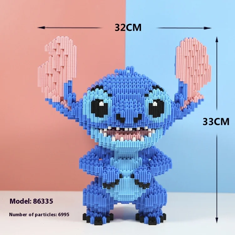 Kawaii Disney Building Block Stitch Giant Stitzer Assembly Toy Children's Birthday Gift Desk Decoration Statue Ornament Toys