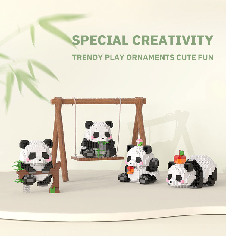 Creative DIY Assemable Animal Cute MINI Chinese Style Animal Panda Building Block Educational Boy Toys For Children Model Bricks Creative DIY Assemable Animal Cute MINI Chinese Style Animal Panda Building Block Educational Boy Toys For Children Model Bricks