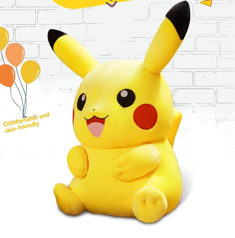 Pocket Monster 80cm Pikachu Plush Toy Kawaii Anime Yellow Elf Plush Doll Soft Fill Cartoon Doll Birthday Gift For Little Girl