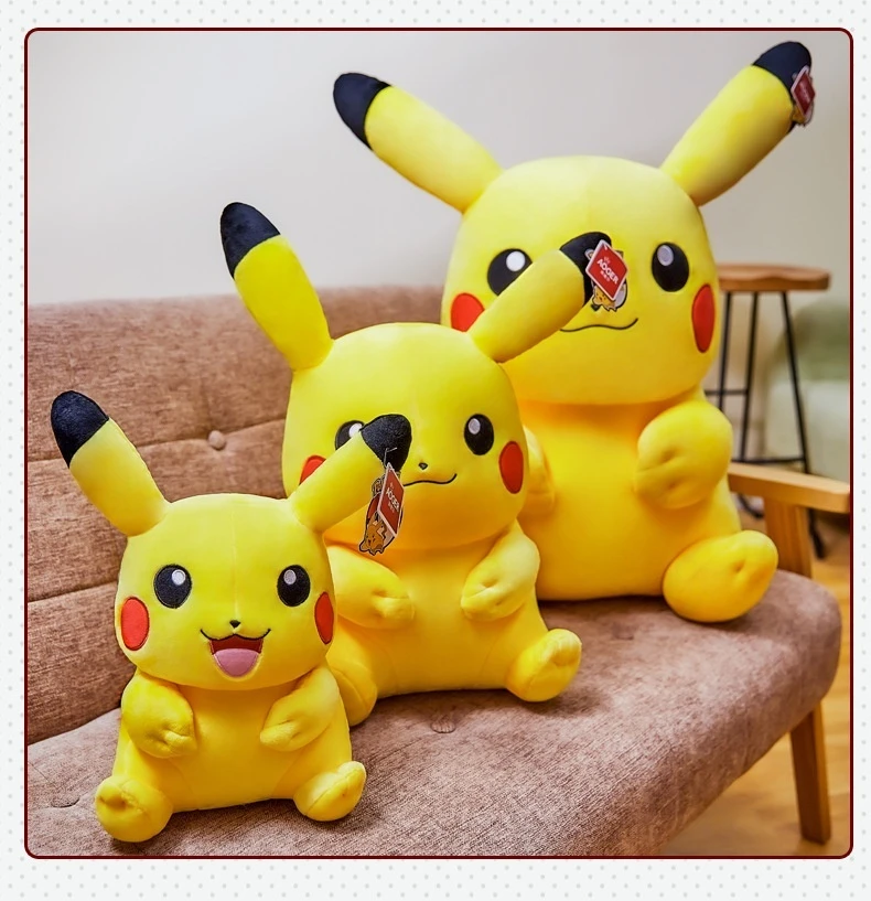 Pocket Monster 80cm Pikachu Plush Toy Kawaii Anime Yellow Elf Plush Doll Soft Fill Cartoon Doll Birthday Gift For Little Girl