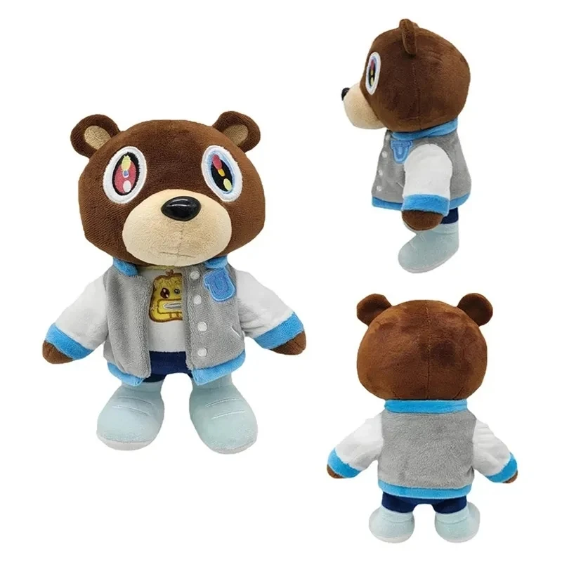 New Kawaii Kanye Dropout Bear Teddy Bear Plush Toys Kanye West Graduation Soft Stuffed Home Room Decor Birthday Gift 1/4pcs 26cm