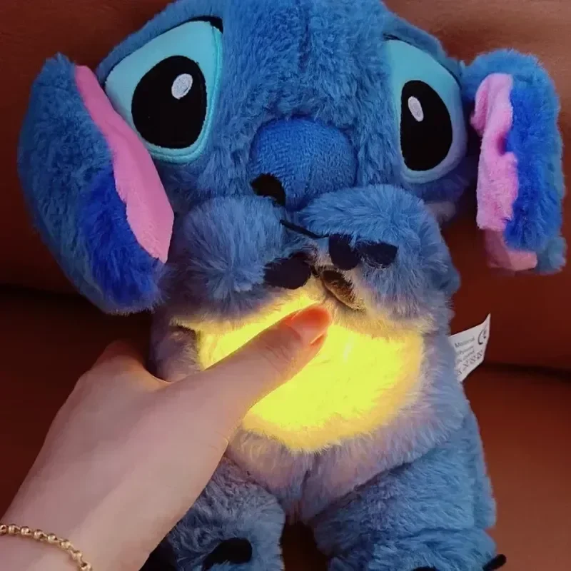 Hot selling Lilo&Stitch Plush Doll Breath Toy Child Peluche Kawaii Soothes Anime Baby Music Light Sleep Blue Stitch Toys Gift