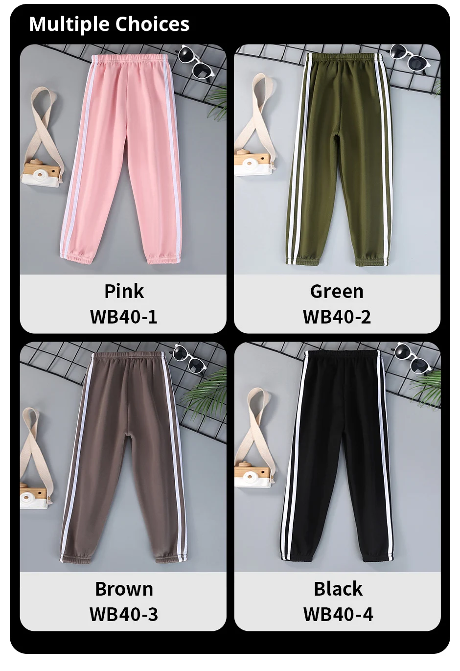 Autumn and winter children's solid color sports plus velvet pants boys and girls comfortable leisure warm sports fashion pants.