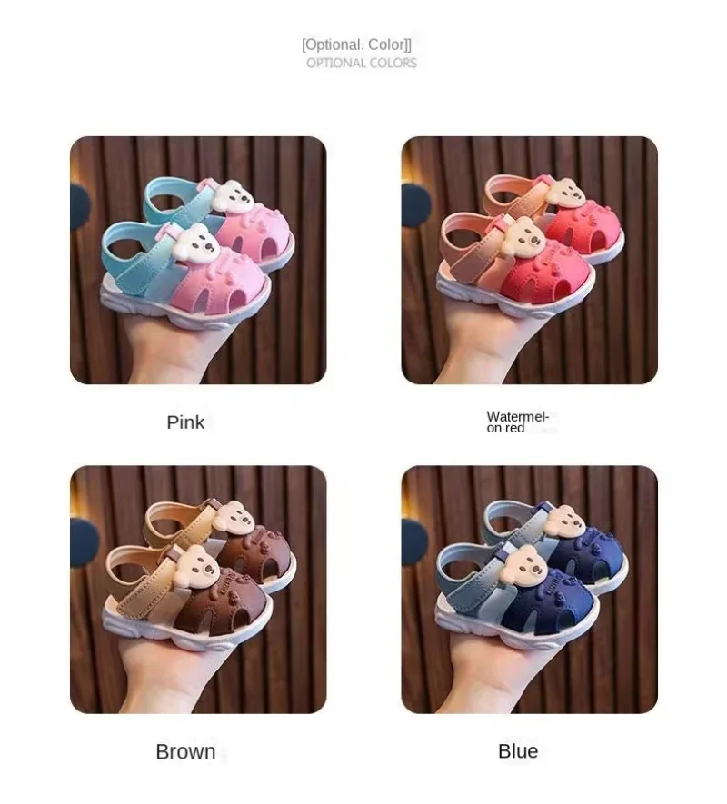 2024 Summer Baby Boys Girls Sandals Children Beach Sandals Cartoon Infant Toddler Shoes Comfortable Soft Sole Kids Student Shoes