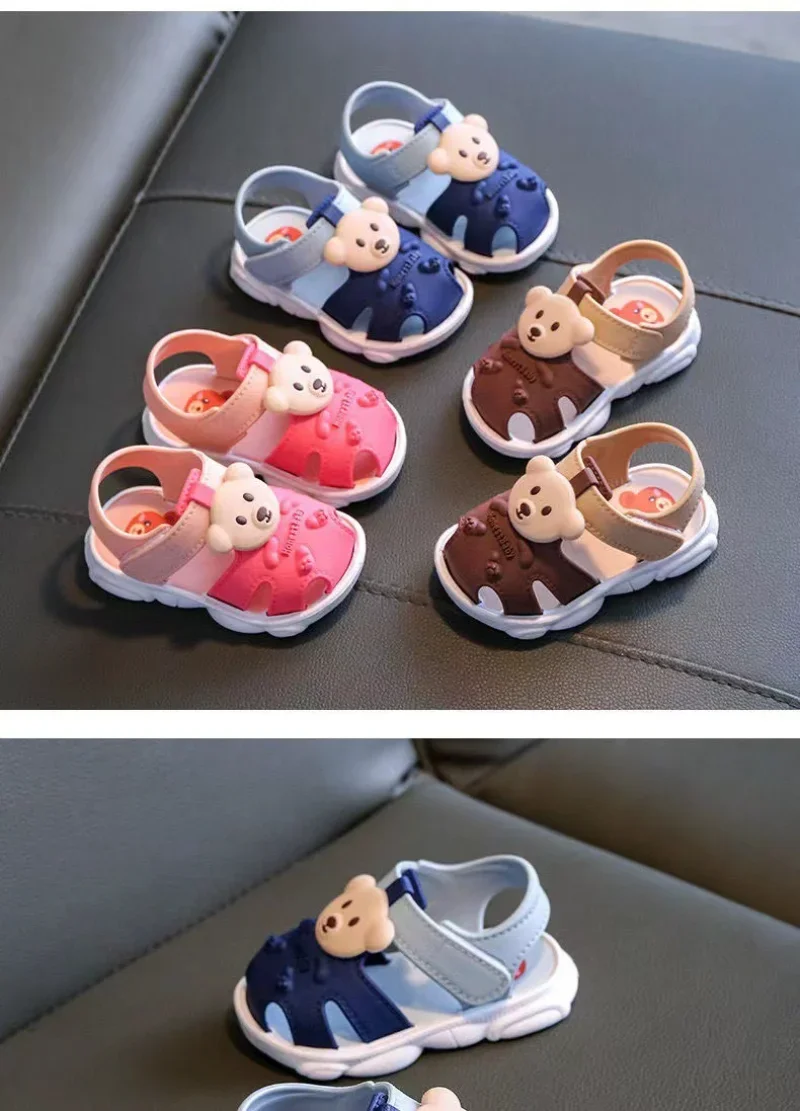 2024 Summer Baby Boys Girls Sandals Children Beach Sandals Cartoon Infant Toddler Shoes Comfortable Soft Sole Kids Student Shoes