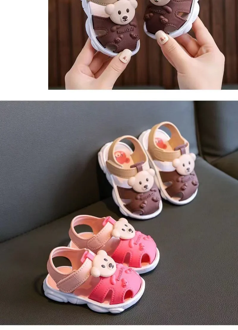 2024 Summer Baby Boys Girls Sandals Children Beach Sandals Cartoon Infant Toddler Shoes Comfortable Soft Sole Kids Student Shoes