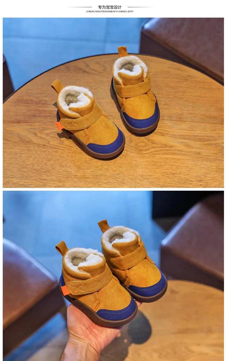 Toddler Baby Boots Winter Boys Girl Warm Baby Snow Shoes Plush Soft Bottom Infant Shoes Newborn Baby Outdoor Sneakers Kids Boots