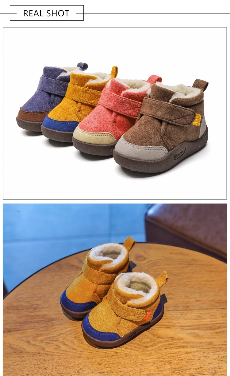 Toddler Baby Boots Winter Boys Girl Warm Baby Snow Shoes Plush Soft Bottom Infant Shoes Newborn Baby Outdoor Sneakers Kids Boots