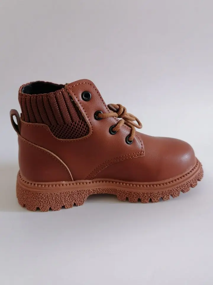 Kids Leather Chelsea Boots Waterproof Children Sneakers Beige Toddler Snow Boots Girl Winter Shoe Boy