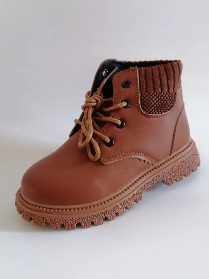 Kids Leather Chelsea Boots Waterproof Children Sneakers Beige Toddler Snow Boots Girl Winter Shoe Boy