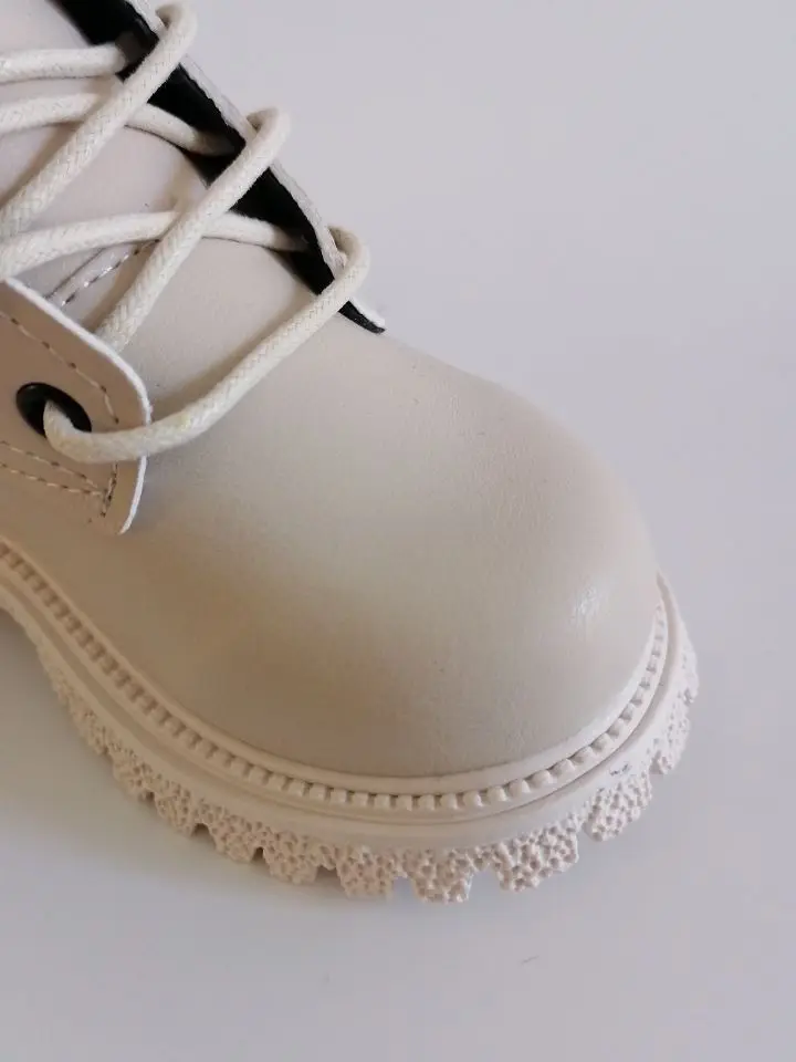 Kids Leather Chelsea Boots Waterproof Children Sneakers Beige Toddler Snow Boots Girl Winter Shoe Boy