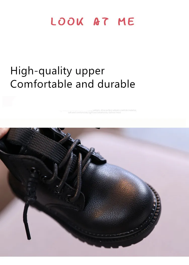 Kids Leather Chelsea Boots Waterproof Children Sneakers Beige Toddler Snow Boots Girl Winter Shoe Boy