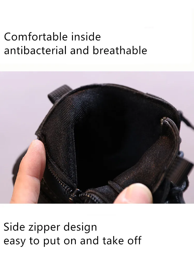 Kids Leather Chelsea Boots Waterproof Children Sneakers Beige Toddler Snow Boots Girl Winter Shoe Boy