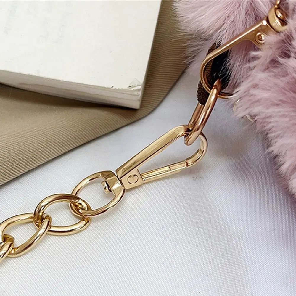 Fashion Women Fluffy Shoulder Bags Female Winter Chain Underarm Bag Solid Color Handbag Soft Plush Handle Bag