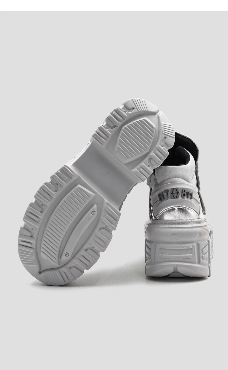 Ankle Rock Boots 2025  Woman Sneakers New Punk Style Women Shoes Gothic Lace-up Heel Height Platform Shoes