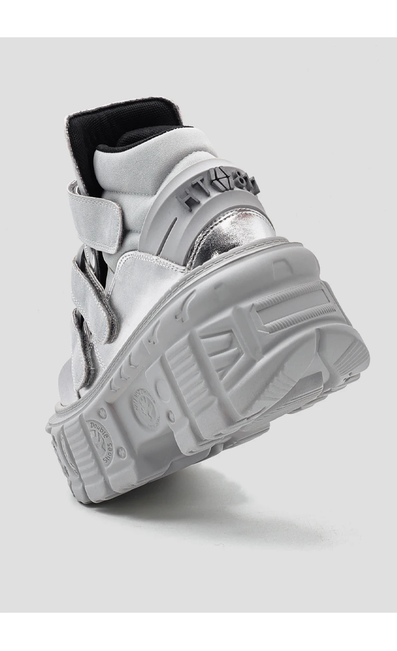 Ankle Rock Boots 2025  Woman Sneakers New Punk Style Women Shoes Gothic Lace-up Heel Height Platform Shoes