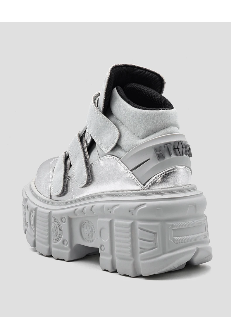 Ankle Rock Boots 2025  Woman Sneakers New Punk Style Women Shoes Gothic Lace-up Heel Height Platform Shoes