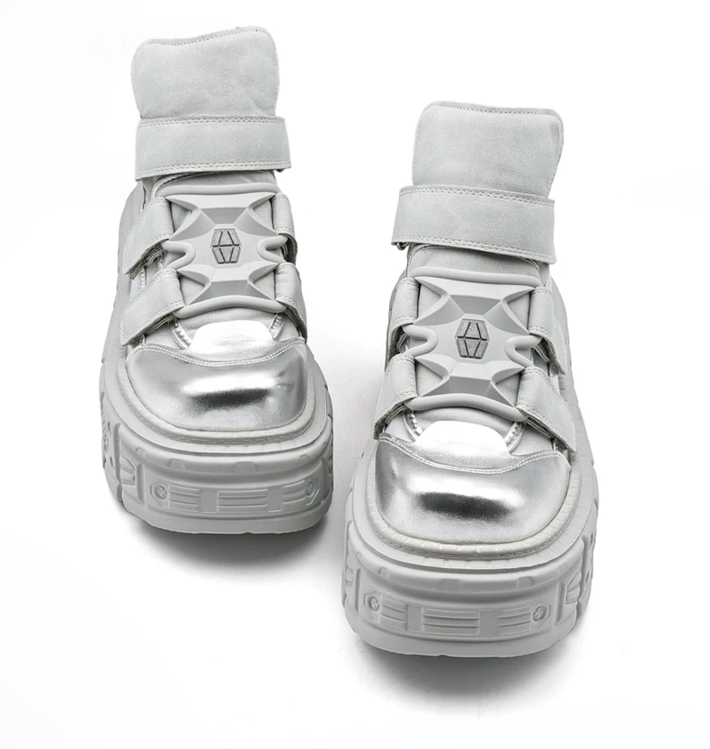 Ankle Rock Boots 2025  Woman Sneakers New Punk Style Women Shoes Gothic Lace-up Heel Height Platform Shoes