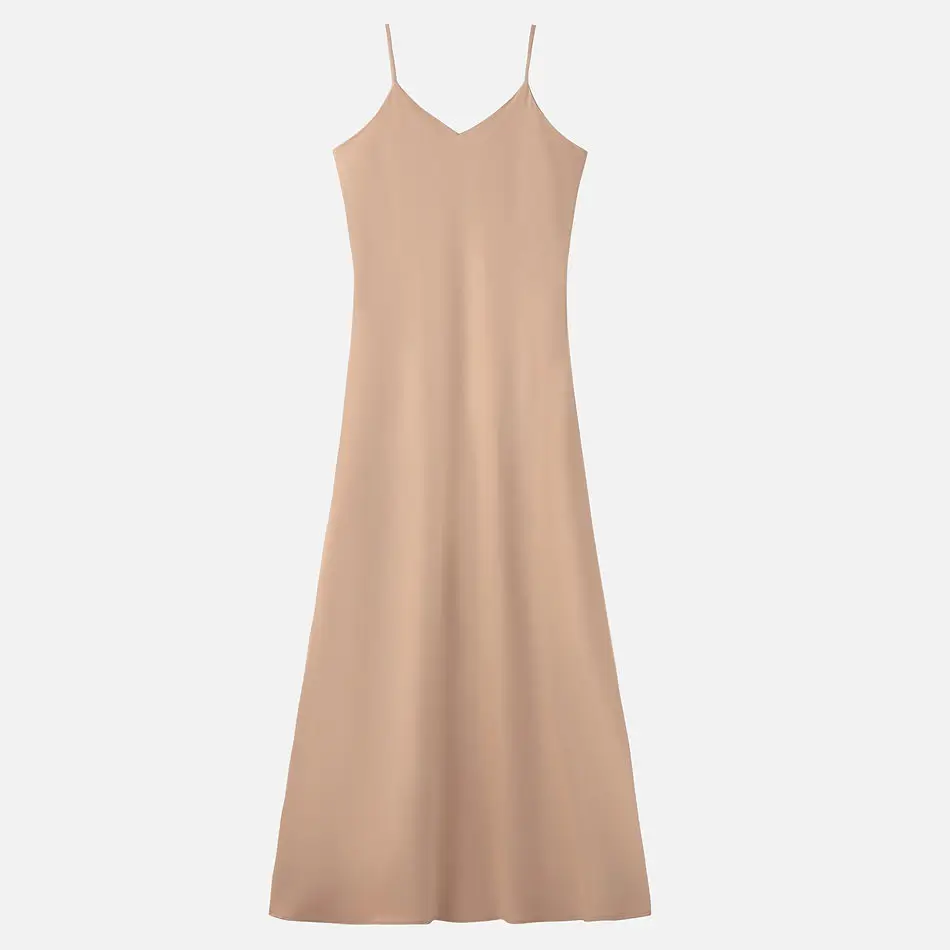 Tan satin dress