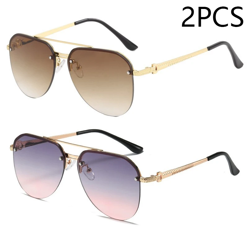 2PCS brown pink
