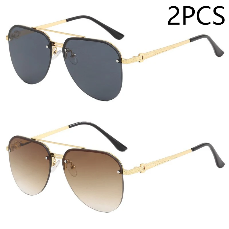 2PCS gold brown