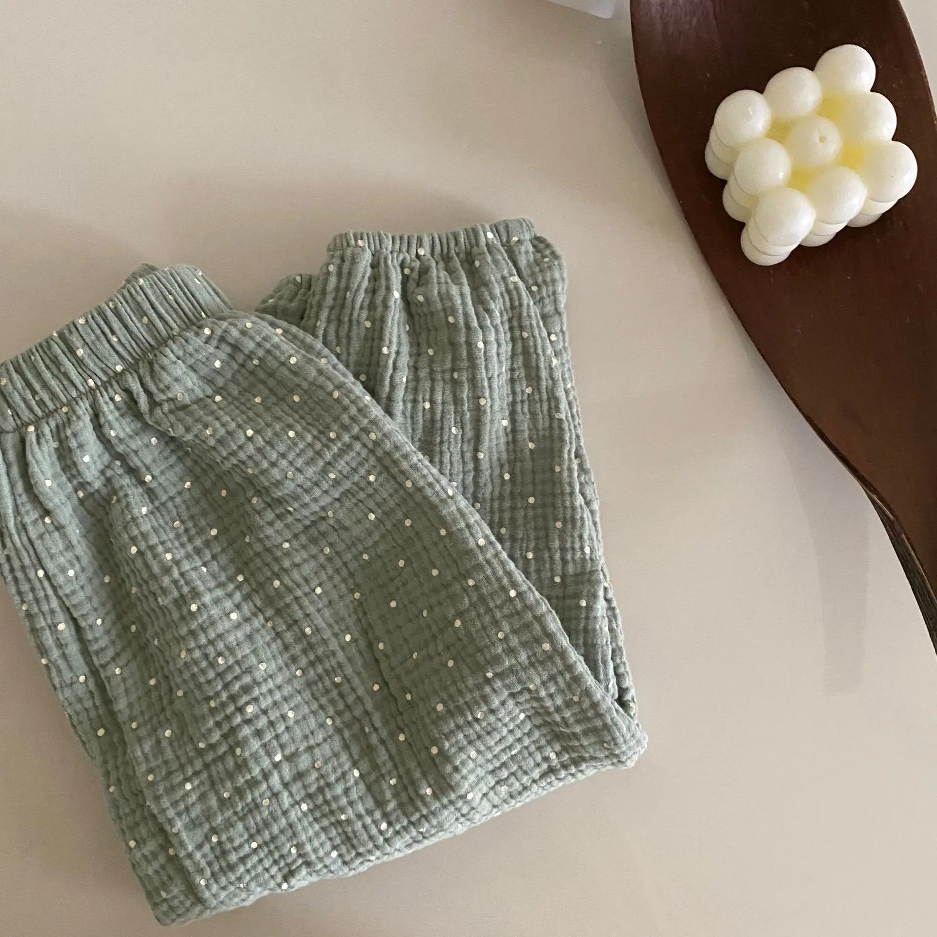 green polka dots