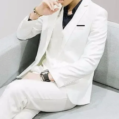 White (suit + suit pants + shirt + bow tie)