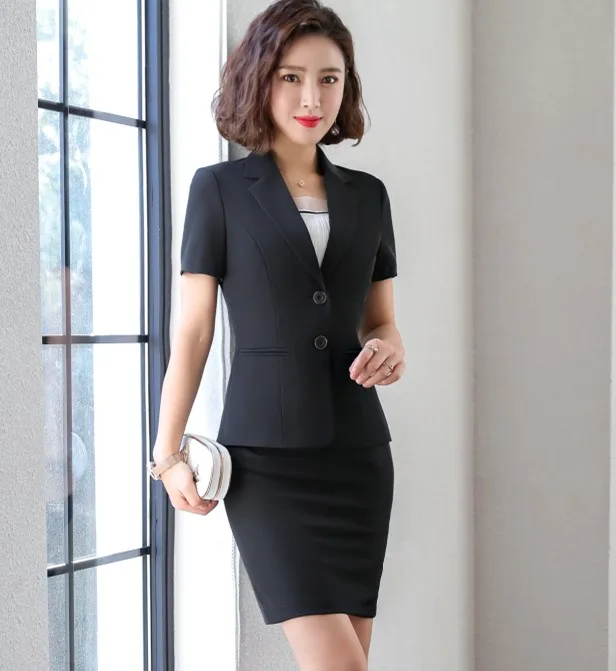 Black coat and skirt